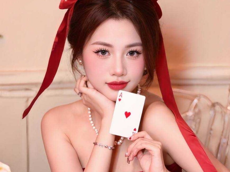 Người chia bài đang xử lý các lá bài trên bàn Baccarat tại 32wim
